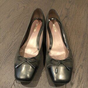GEOX Respira Leather Ballet Flats Gray Size 39 1/2
